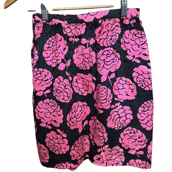 Vintage Valentino Night Silk Fuschia Rose Skirt w/ Pockets Size 0 - Picture 12 of 16